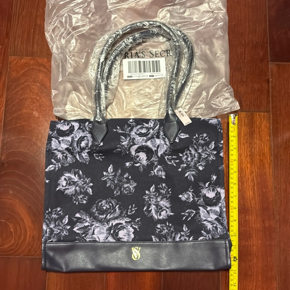 NWT - Victoria’s Secret dark purple canvas tote.